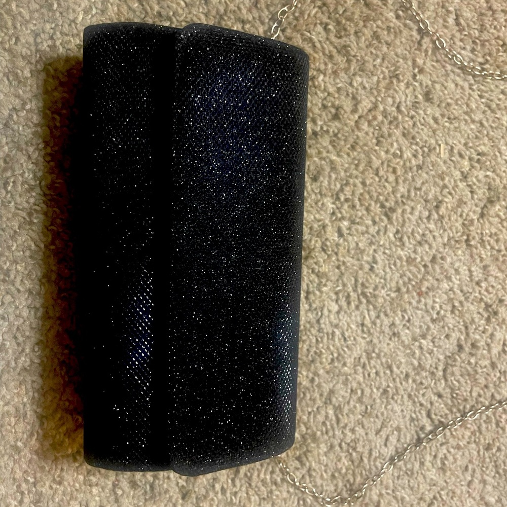 Black Glitter Wristlet Bag